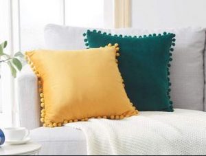 pillow with pompon